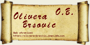 Olivera Bršović vizit kartica